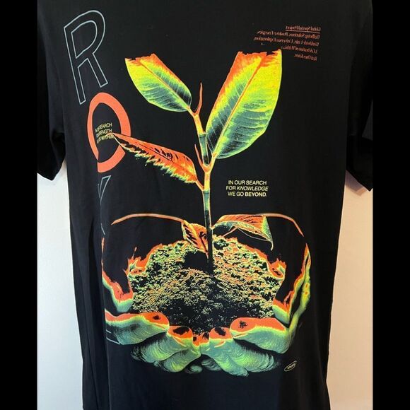 Rokit NWOT Our Search for Knowledge Black T-shirt Sz M - Picture 2 of 4